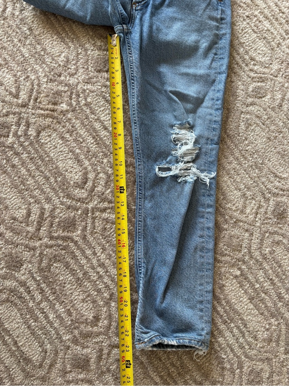 AGOLDE Riley High Rise button front Distressed Ripped Cropped Ankle Jean Wm 25 - Picture 6 of 13